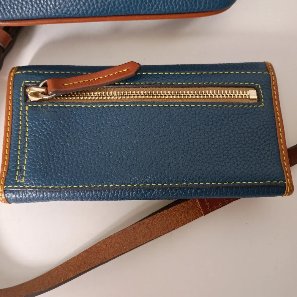 Dooney & Bourke Teal Pebble Leather Crossbody Bag and Wallet Set - Picture 9 of 17